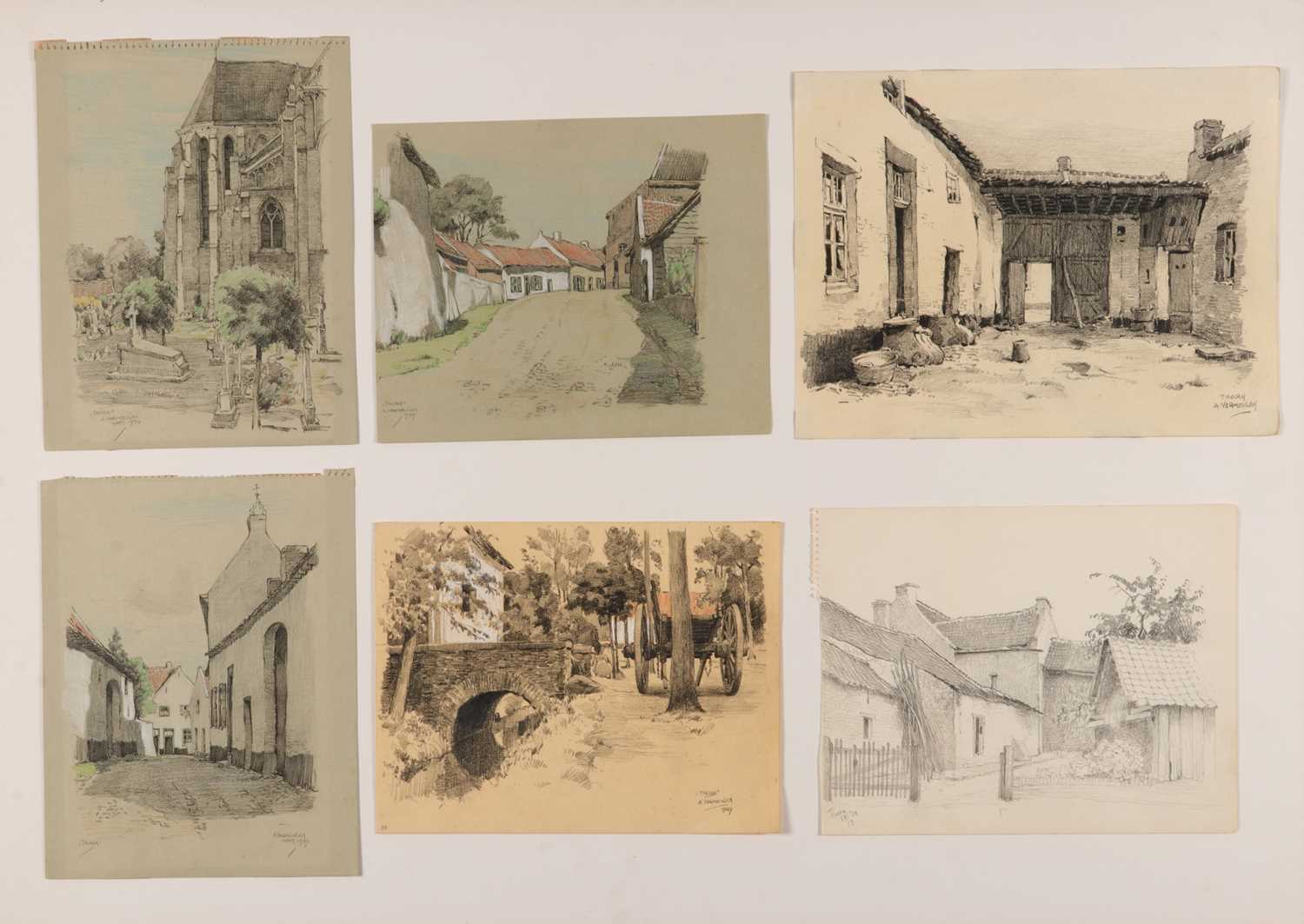 lot-123-lot-with-16-different-pen-drawings-a
