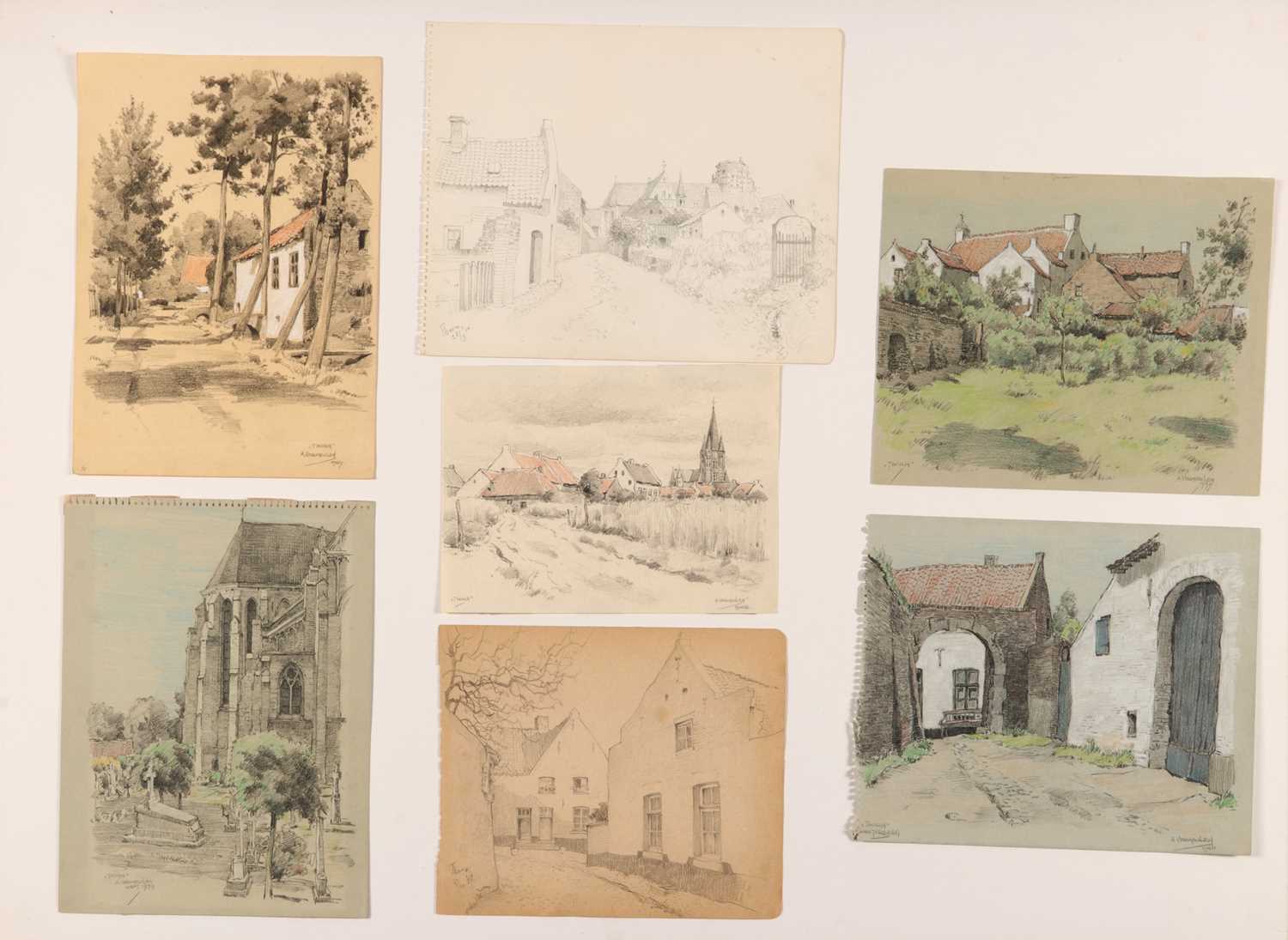 lot-123-lot-with-16-different-pen-drawings-a