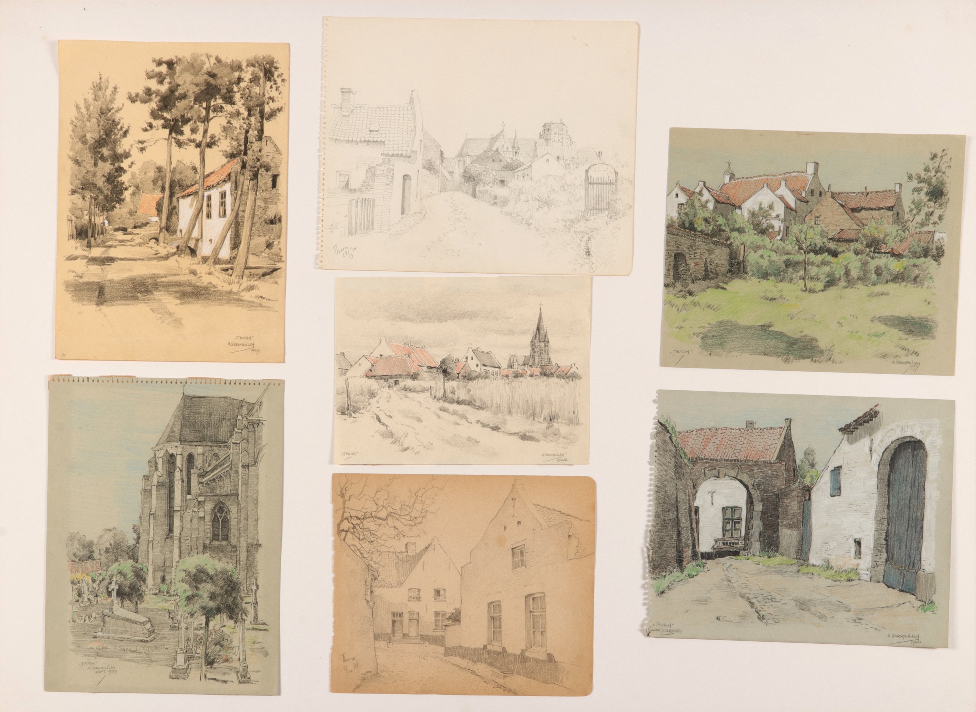 Lot 123 Lot With 16 Different Pen Drawings A lot-123-lot-with-16-different-pen-drawings-a